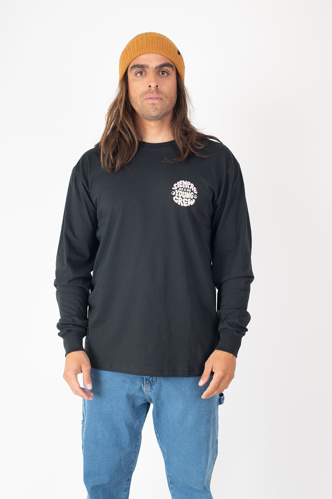 POLERA FLOWERS ML BLACK