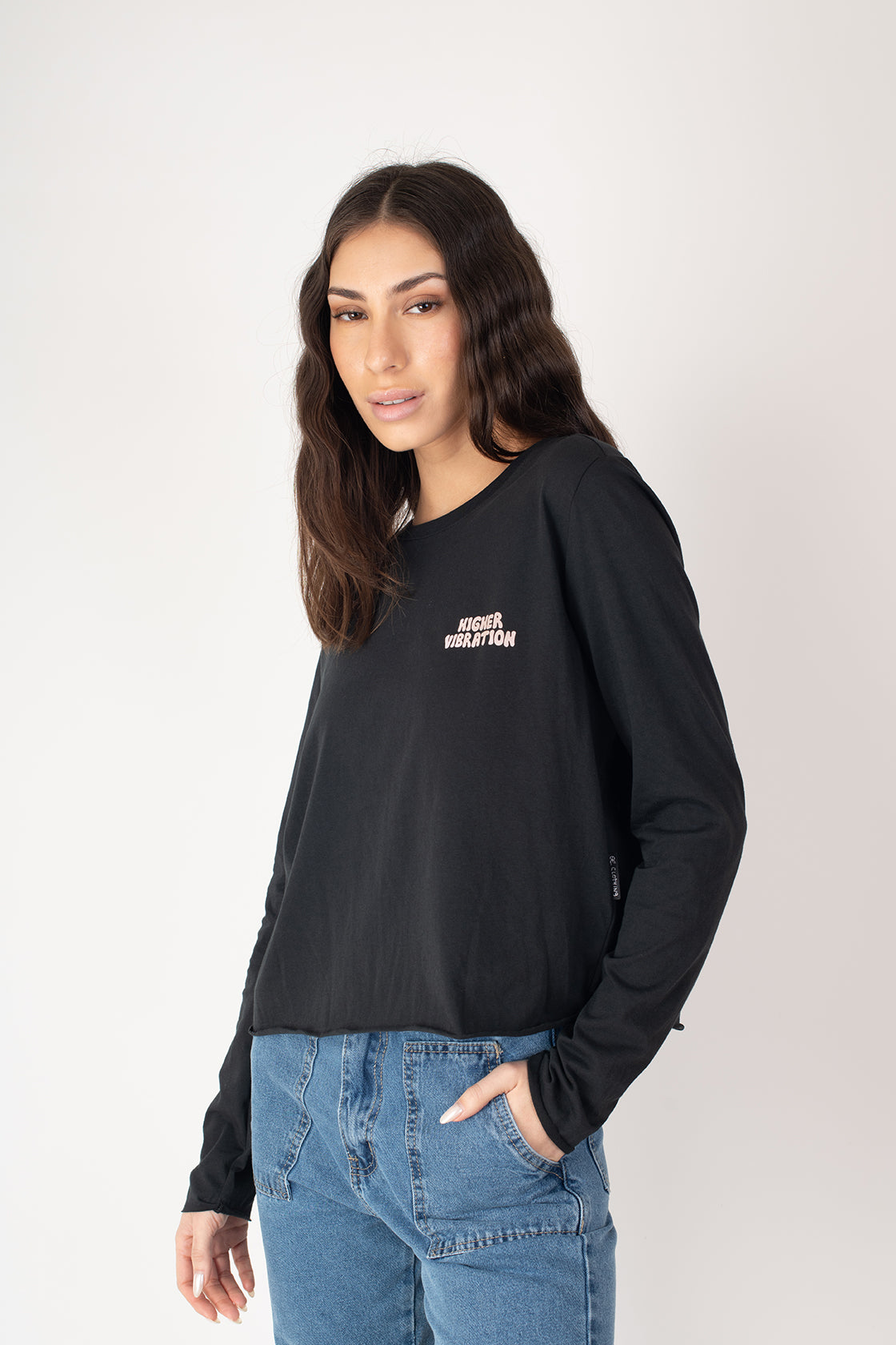 POLERA FLOWERS ML BLACK - GIRLS