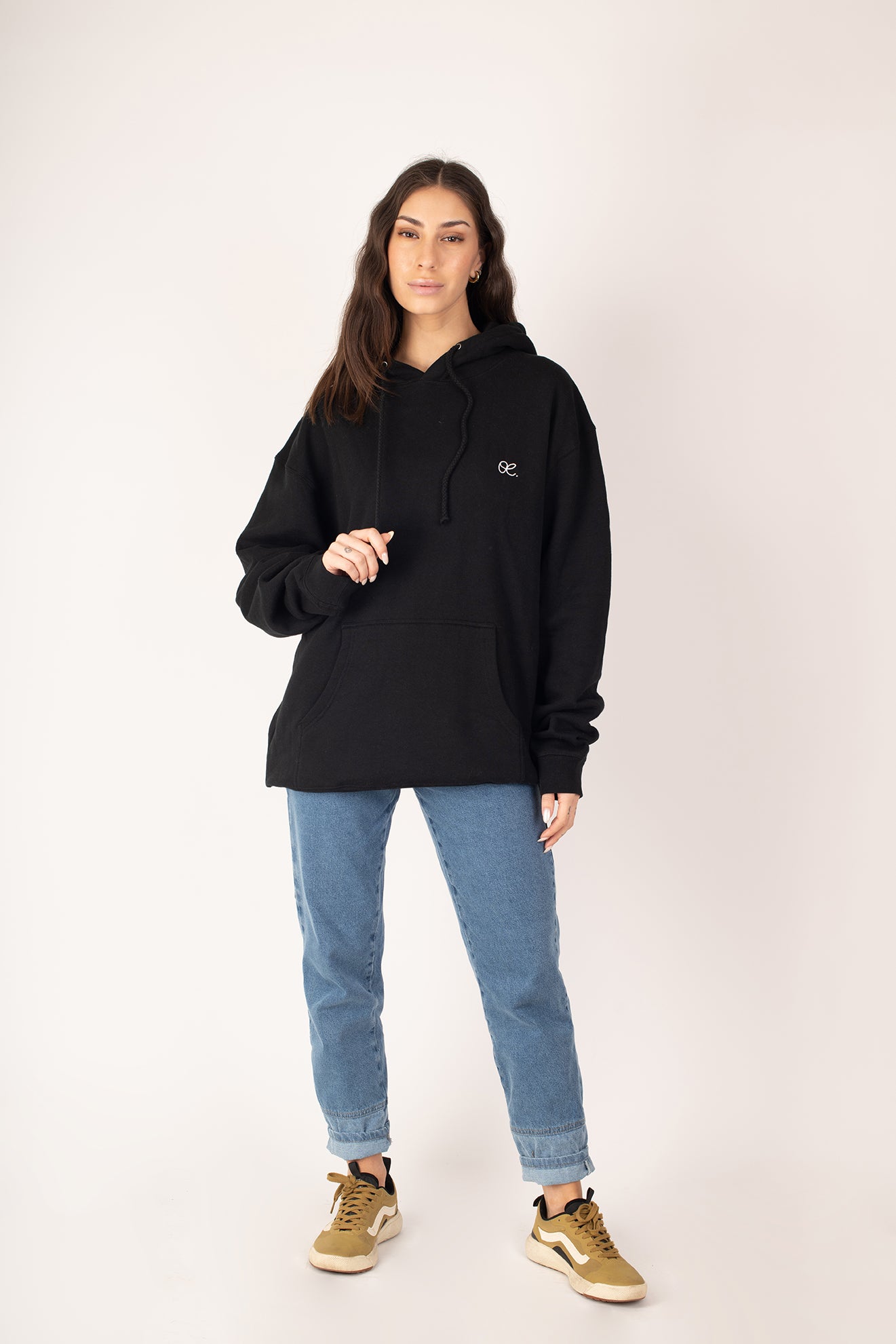 POLERON HOODY CLASSIC SIMPLE BLACK